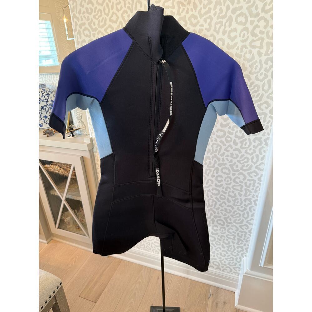 Sea-Doo Women's Deep Purple 3 Mm Exotic Shorty Wetsuit Size M - Picture 4 of 6